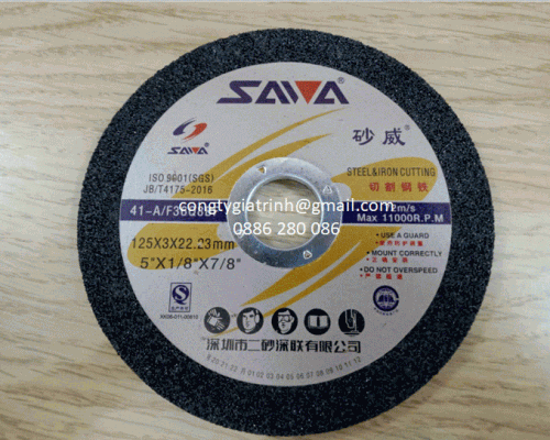 ĐÁ CẮT SAWA 125X3.0X22.23 MÀU ĐEN