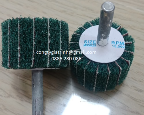 NỈ KẸP NHÁM HÌNH TRỤ XANH SỌC 35X25X6