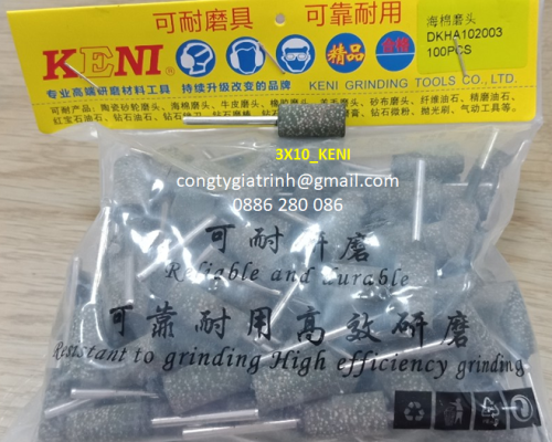 Đầu mài cao su hạt trụ 3x10_KENI