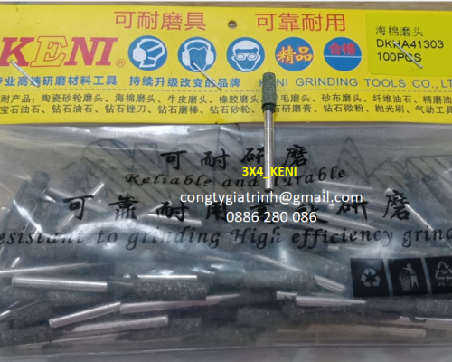 Đầu mài cao su hạt trụ 3x4_KENI
