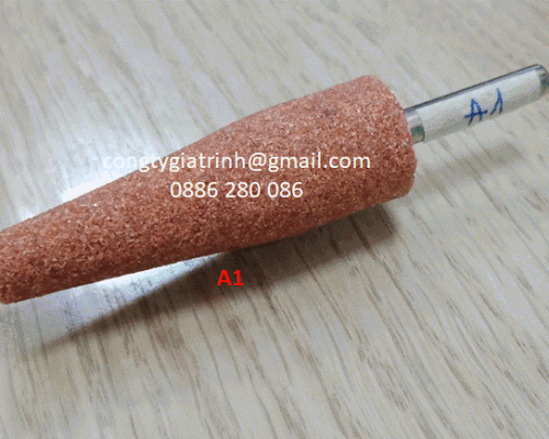 ĐÁ MÀI CÀ LEM HÌNH NHỌN ĐẦU BẰNG A1 CÁN 6 - 38A MÀU CAM