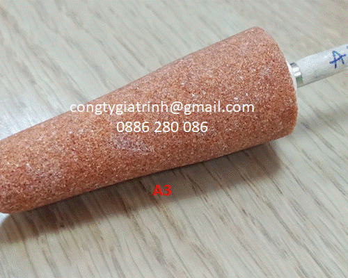 ĐÁ MÀI CÀ LEM HÌNH NHỌN ĐẦU TRÒN A3 CÁN 6 - 38A MÀU CAM