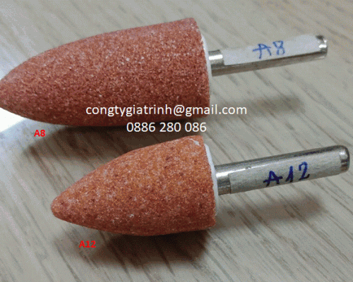 ĐÁ MÀI CÀ LEM HÌNH ỚT A8, A12 CÁN 6 - 38A MÀU CAM