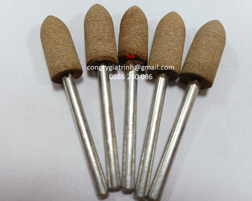 Đầu mài da bò nhọn 3x8