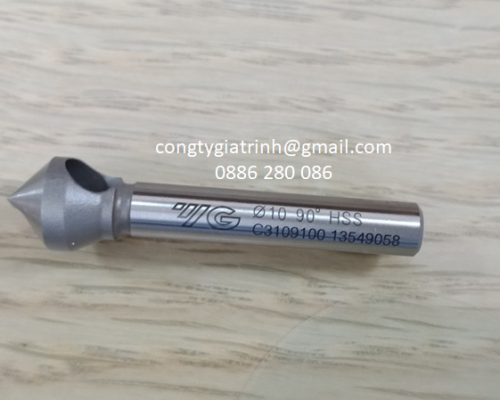 DAO PHAY VÁT MÉP CÓ LỖ HSS-Ø10xØ6x45-90º YG