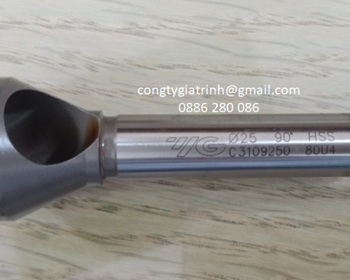 DAO PHAY VÁT MÉP CÓ LỖ HSS-Ø25xØ12x78-90º YG
