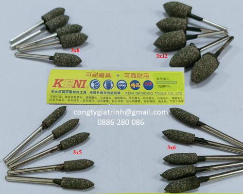 Đầu mài cao su hạt nhọn ø5,6,8,12_KENI