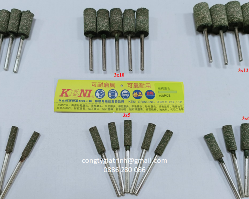 Đầu mài cao su hạt trụ ø4,5,6,8,10,12 _KENI