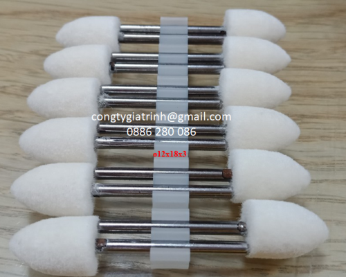 Nỉ trắng nhọn ø12x18x3 Joilraplu