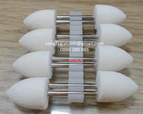Nỉ trắng nhọn ø18x20x3 Joilraplu