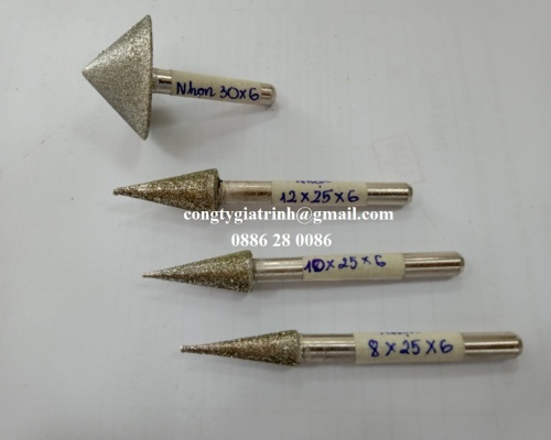 MŨI MÀI KIM CƯƠNG NHỌN CÁN 6 (CÁN XOÀN NHỌN)
