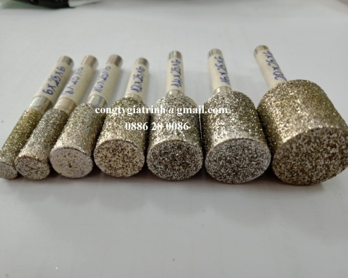 MŨI MÀI KIM CƯƠNG TRỤ CÁN 6 (CÁN XOÀN TRỤ)