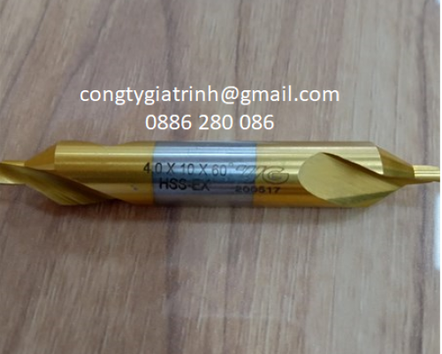 Khoan tâm HSS+Tin M4X10X60⁰ YG