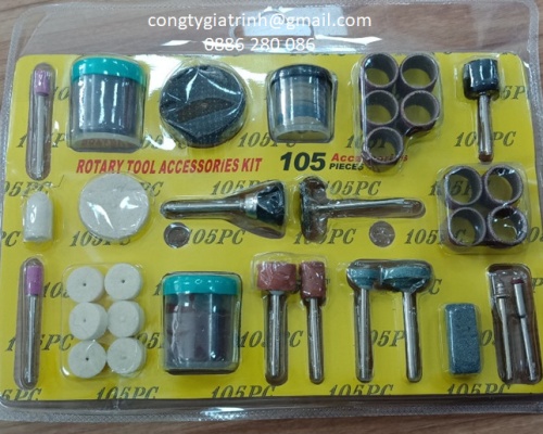 Bộ phụ kiện máy khoan mài mini 105 món