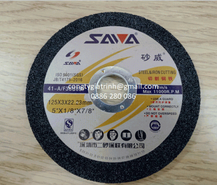 ĐÁ CẮT SAWA 125X3.0X22.23 MÀU ĐEN