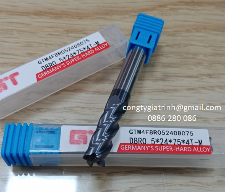 Dao phay Inox D8R0.5X24X75X4T