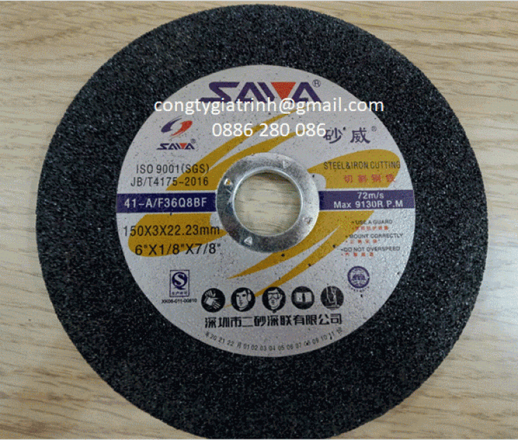 ĐÁ CẮT SAWA 150X3.0X22.23 MÀU ĐEN