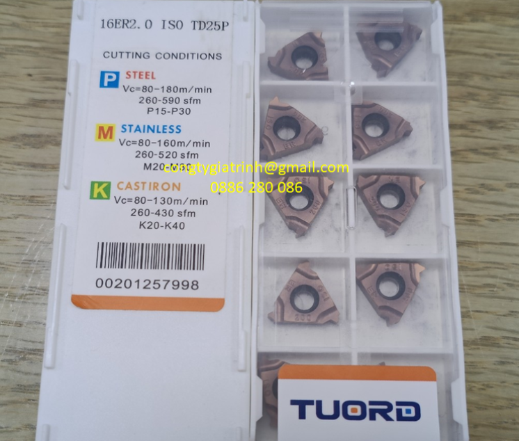 Mảnh dao tiện ren ngoài 16ER-2.0ISO-TD25P