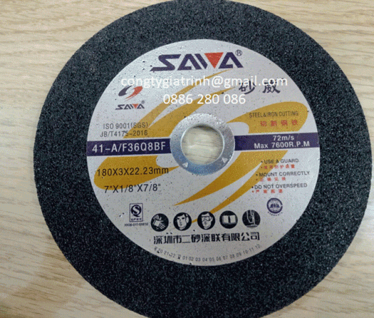 ĐÁ CẮT SAWA 180X3.0X22.23 MÀU ĐEN