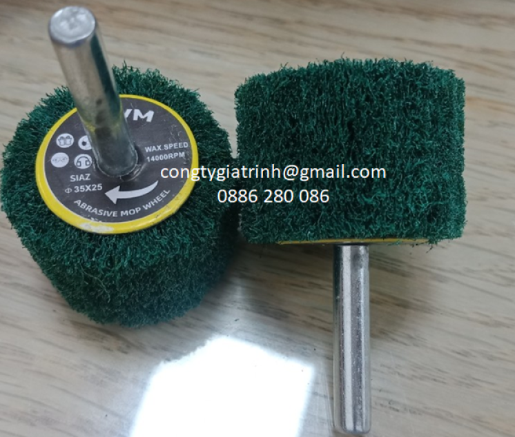 NỈ NHÁM HÌNH TRỤ XANH 35X25X6