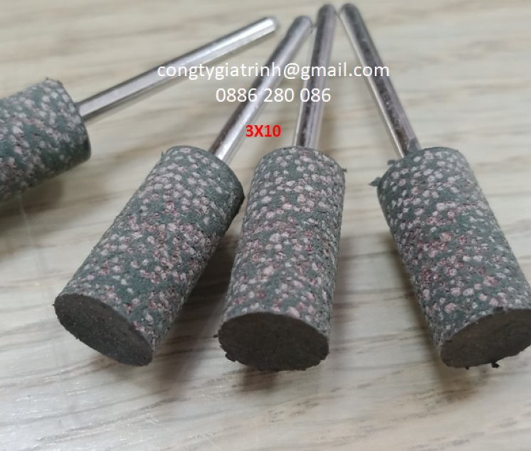 Đầu mài cao su hạt trụ 3x10
