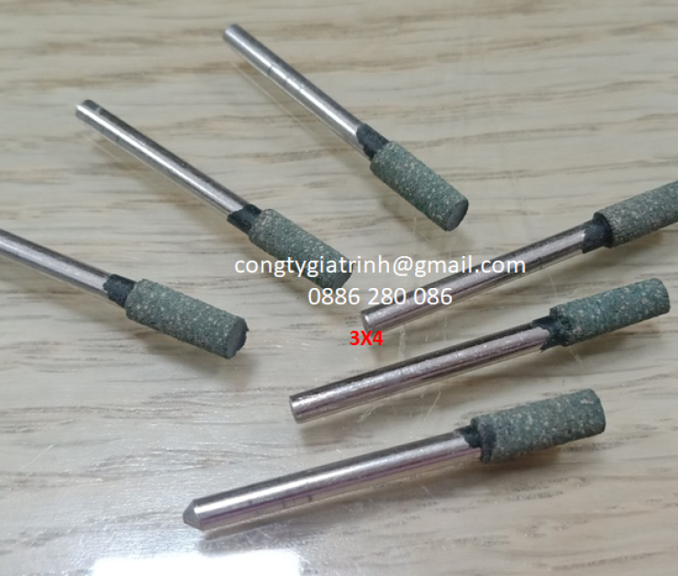 Đầu mài cao su hạt trụ 3x4
