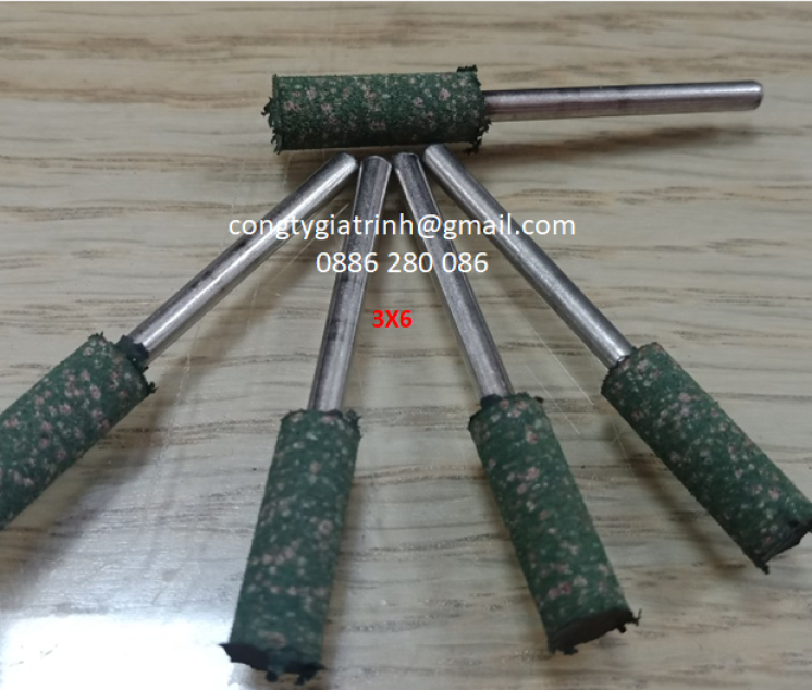 Đầu mài cao su hạt trụ 3x6