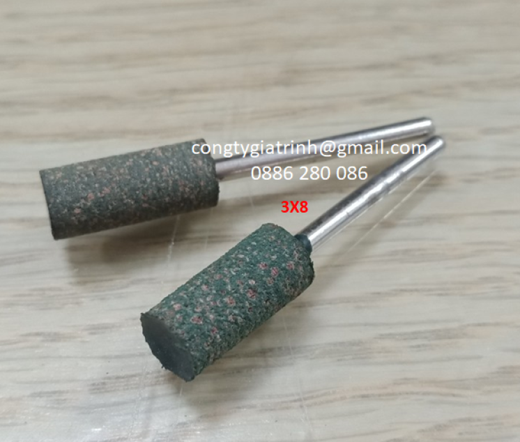 Đầu mài cao su hạt trụ 3x8