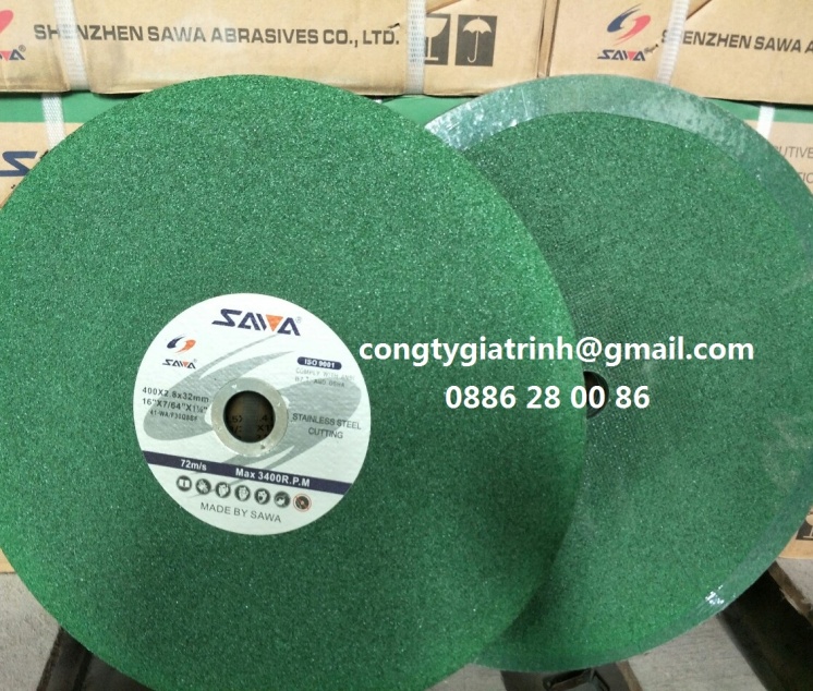 Đá cắt inox 400x2.8x32 (xanh lá)