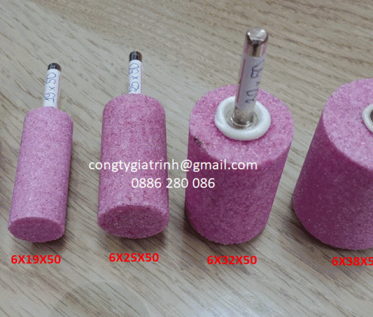 ĐÁ MÀI CÀ LEM TRỤ DÀI 50 CÁN 6 - PA MÀU HỒNG