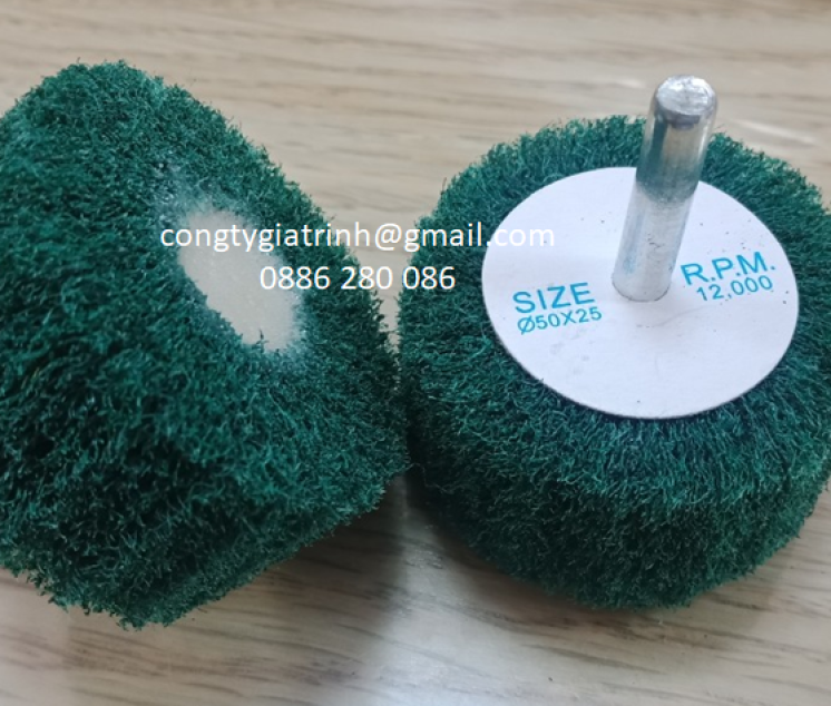 NỈ NHÁM HÌNH TRỤ XANH 50X25X6