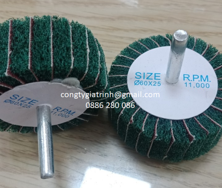 NỈ KẸP NHÁM HÌNH TRỤ XANH SỌC 60X25X6