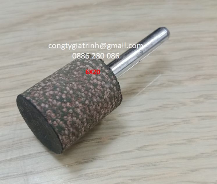 Đầu mài cao su hạt trụ 6x20