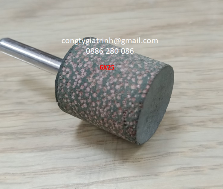 Đầu mài cao su hạt trụ 6x25
