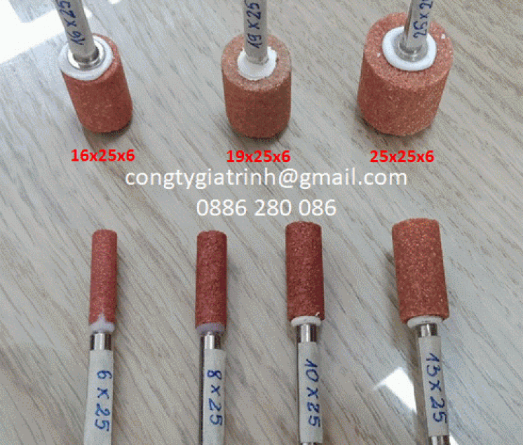 ĐÁ MÀI CÀ LEM TRỤ DÀI 25 CÁN 6 - 38A MÀU CAM