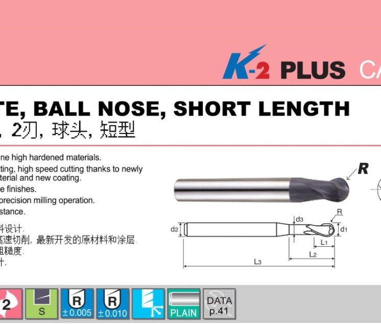PHAY CẦU HỢP KIM ĐỘ CỨNG CAO K2-GFC65