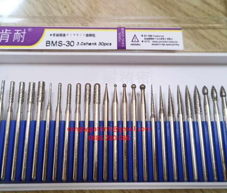 Bộ mũi mài kim cương BMS-30 TQ