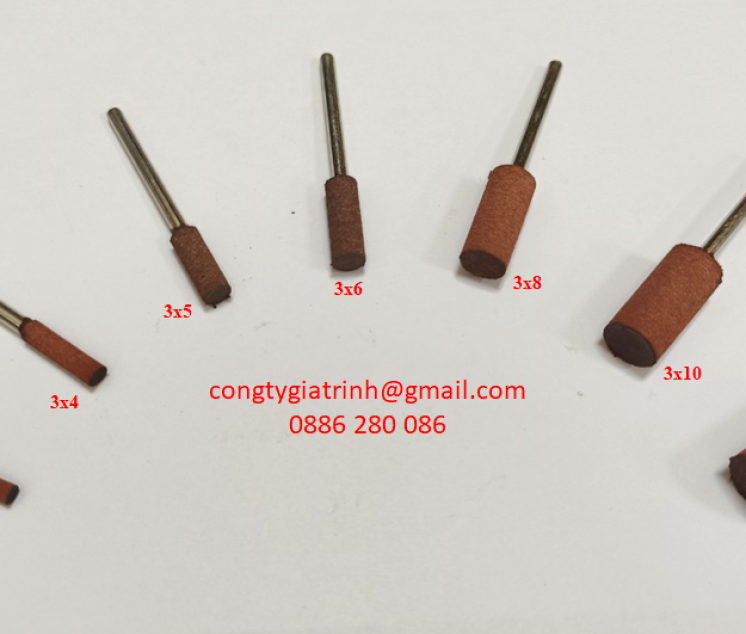 ĐẦU MÀI CAO SU MÀU ĐỎ HÌNH TRỤ