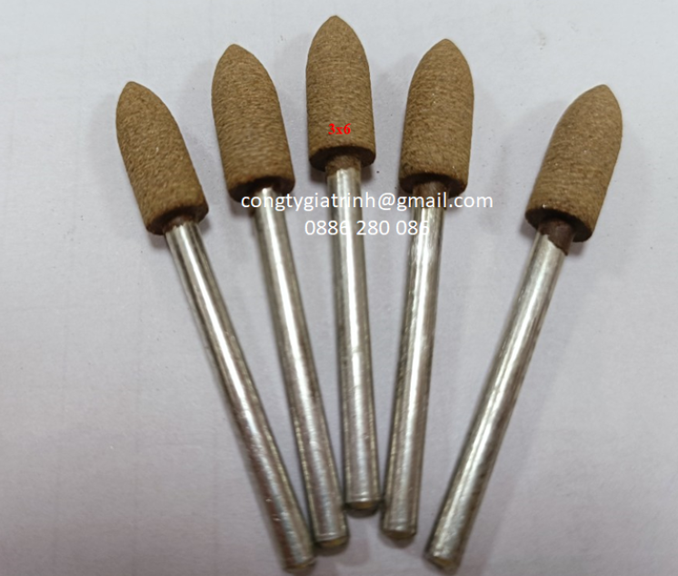 Đầu mài da bò nhọn 3x6