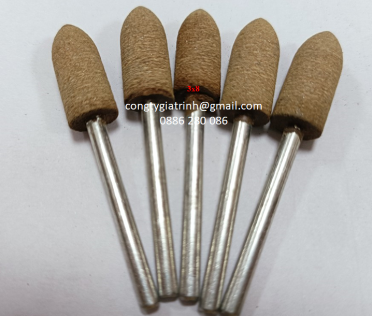 Đầu mài da bò nhọn 3x8