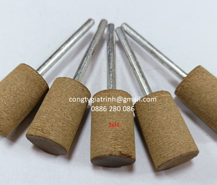 Đầu mài da bò trụ 3x12