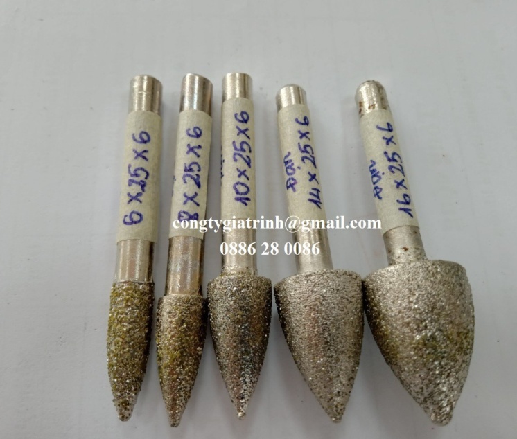 MŨI MÀI KIM CƯƠNG ĐẠN CÁN 6 (CÁN XOÀN ĐẠN)