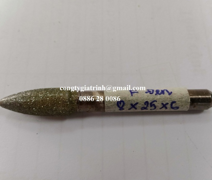 MŨI MÀI KIM CƯƠNG HÌNH F ĐEN CÁN 6