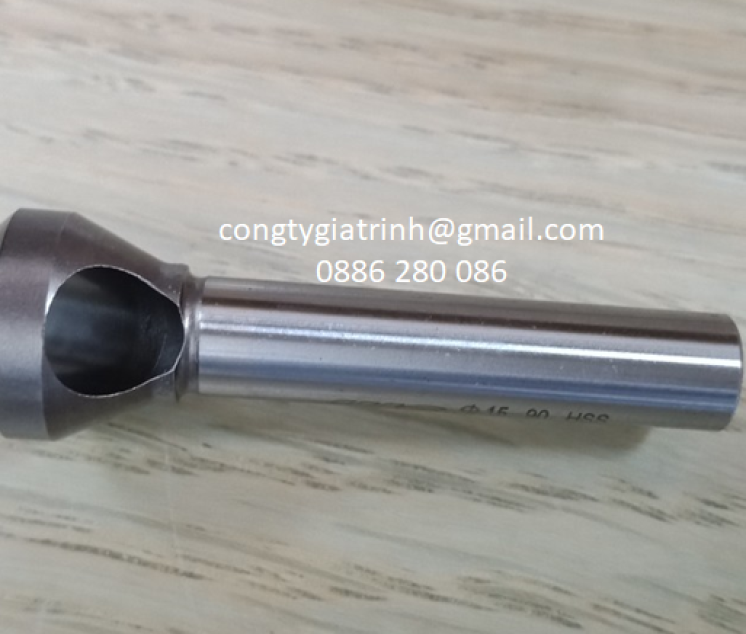 DAO PHAY VÁT MÉP CÓ LỖ HSS-Ø15xØ8x55-90º YG