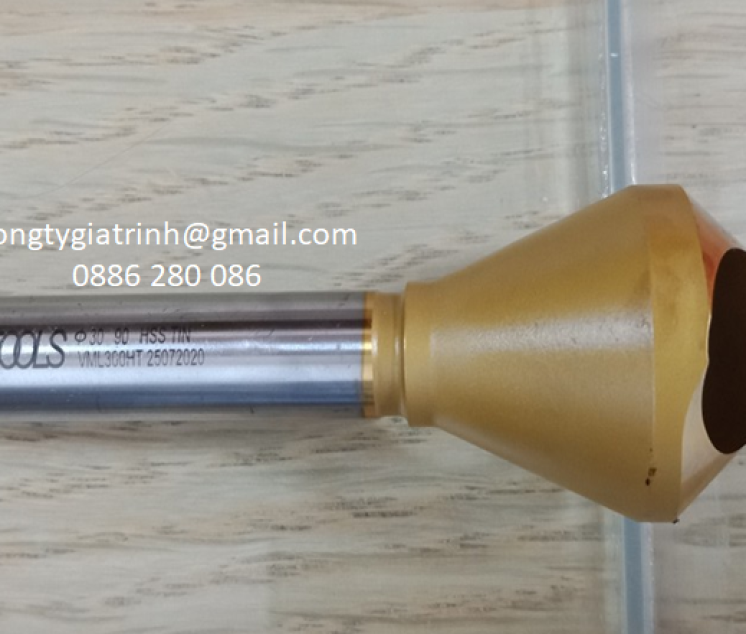 DAO PHAY VÁT MÉP CÓ LỖ HSS+TIN-M30 x 90º ET