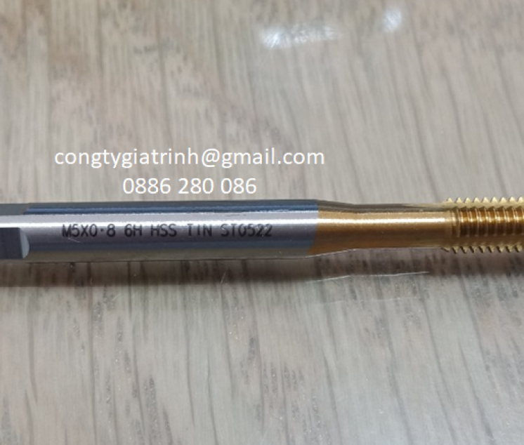 TARO THẲNG VÀNG HSS M5x0.8_TESKA
