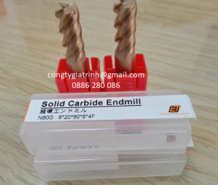 Dao phay N60 góc cắt 45⁰ - D8X20X60X4T