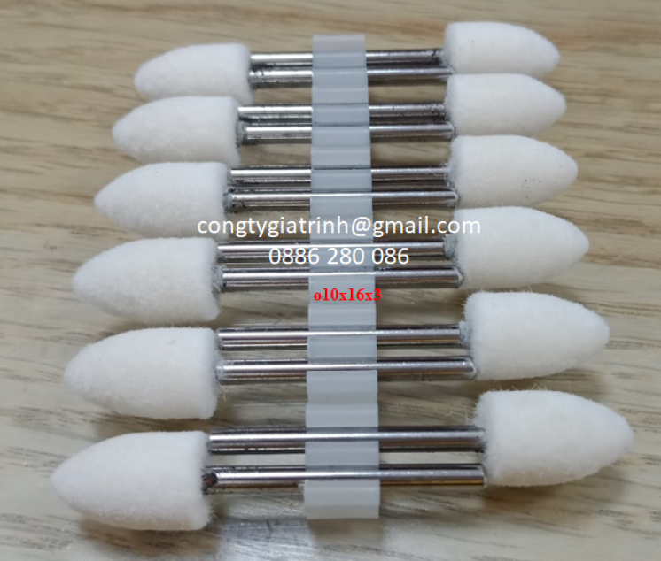 Nỉ trắng nhọn ø10x16x3 Joilraplu