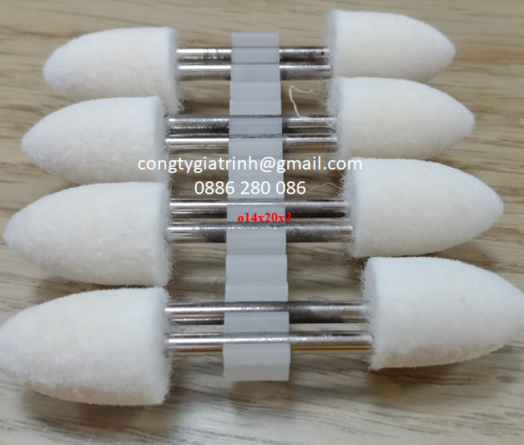 Nỉ trắng nhọn ø14x20x3 Joilraplu
