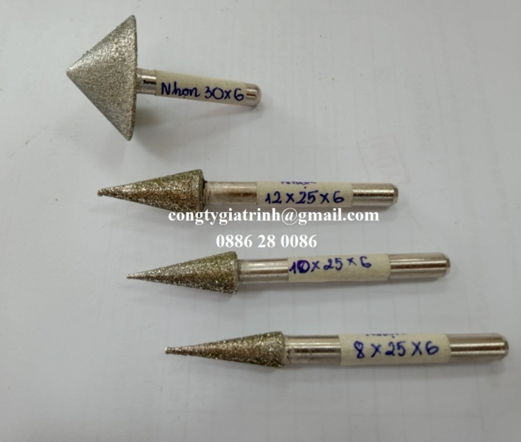 MŨI MÀI KIM CƯƠNG NHỌN CÁN 6 (CÁN XOÀN NHỌN)